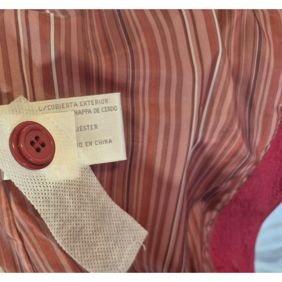 Worthington Red Leather Two Button L Fitted Jacket XS - Picture 7 of 8